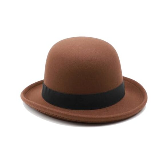 Classic Bowler Derby Fedora Hat Vintage Style Adjustable Fit Lightweight Felt